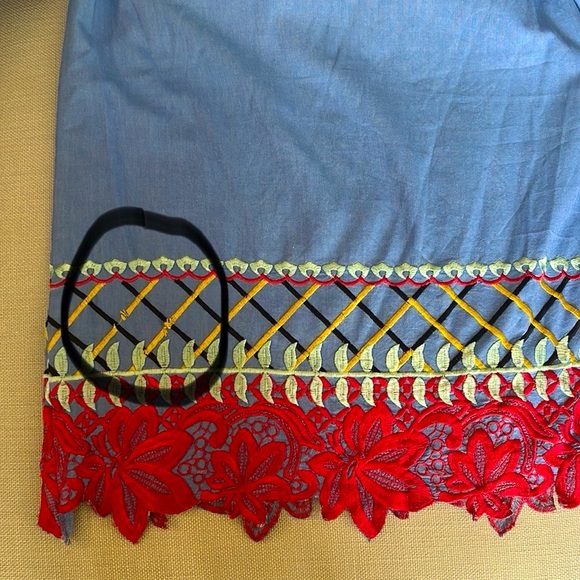 RED CARTER “Monroe” Off-Shoulder Embroidered Tunic/Dress or Top, Gorgeous, SZ XS - Picture 9 of 9